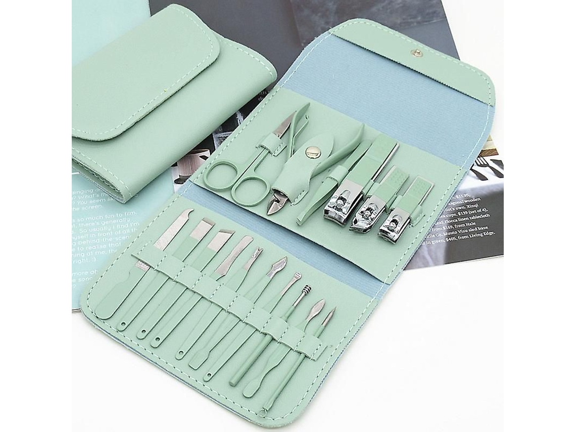 Kit De Manicura Profesional Con 16 Herramientas De Acero Inoxidable Para Uñas Y Pies, Para Mujeres Y Hombres.