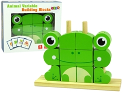 Rompecabezas creativo de rana en 3D con bloques de madera espaciales B.active