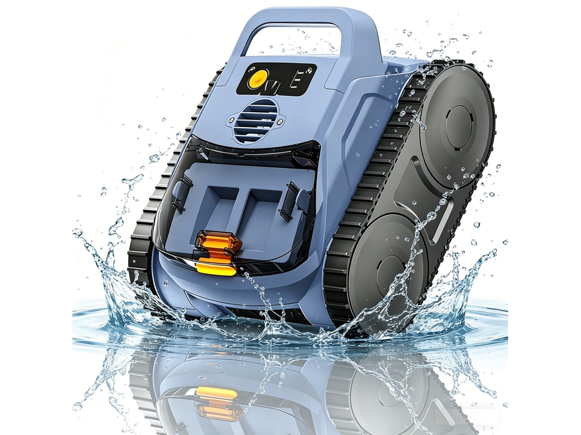 Robot limpiafondos inalámbrico para piscinas: limpia suelos y paredes, 180 minutos de autonomía, 200 m², doble filtración ultrafina, aparcamiento automático