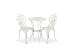 Conjunto De Mobiliário De Jardim Relaxdays, 3 Peças, Mesa, 2 Cadeiras, Varanda, Jardim, Conjunto Vintage, Alumínio.
