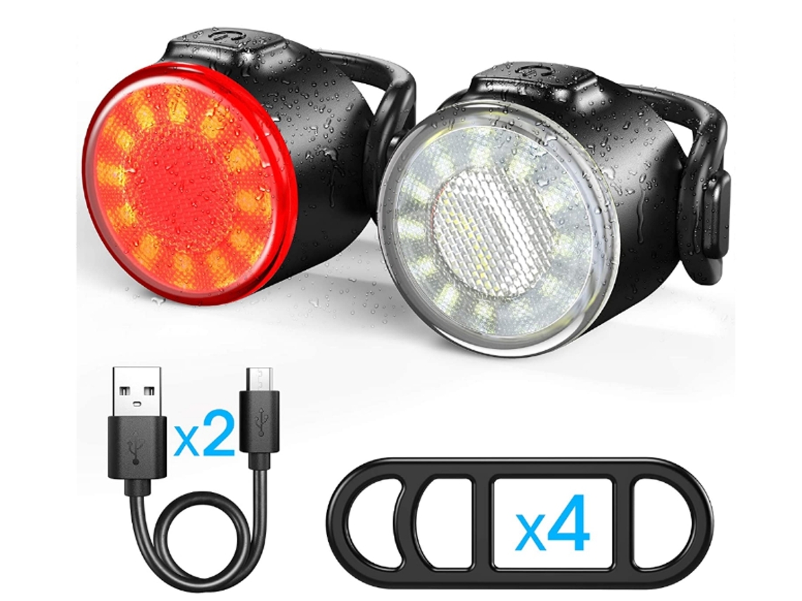 Conjunto Luz Bicicleta 6modos Ipx8 Mtb/carretera Negro Yizhood