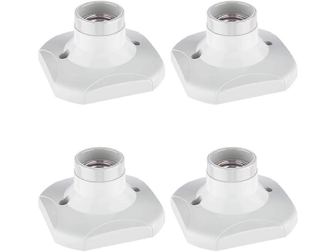 Portalámparas de cerámica E27 de 4 piezas para balcón y techo, CA 220-250 V, blanco
