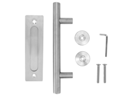 Manija doble de acero inoxidable para puertas de granero