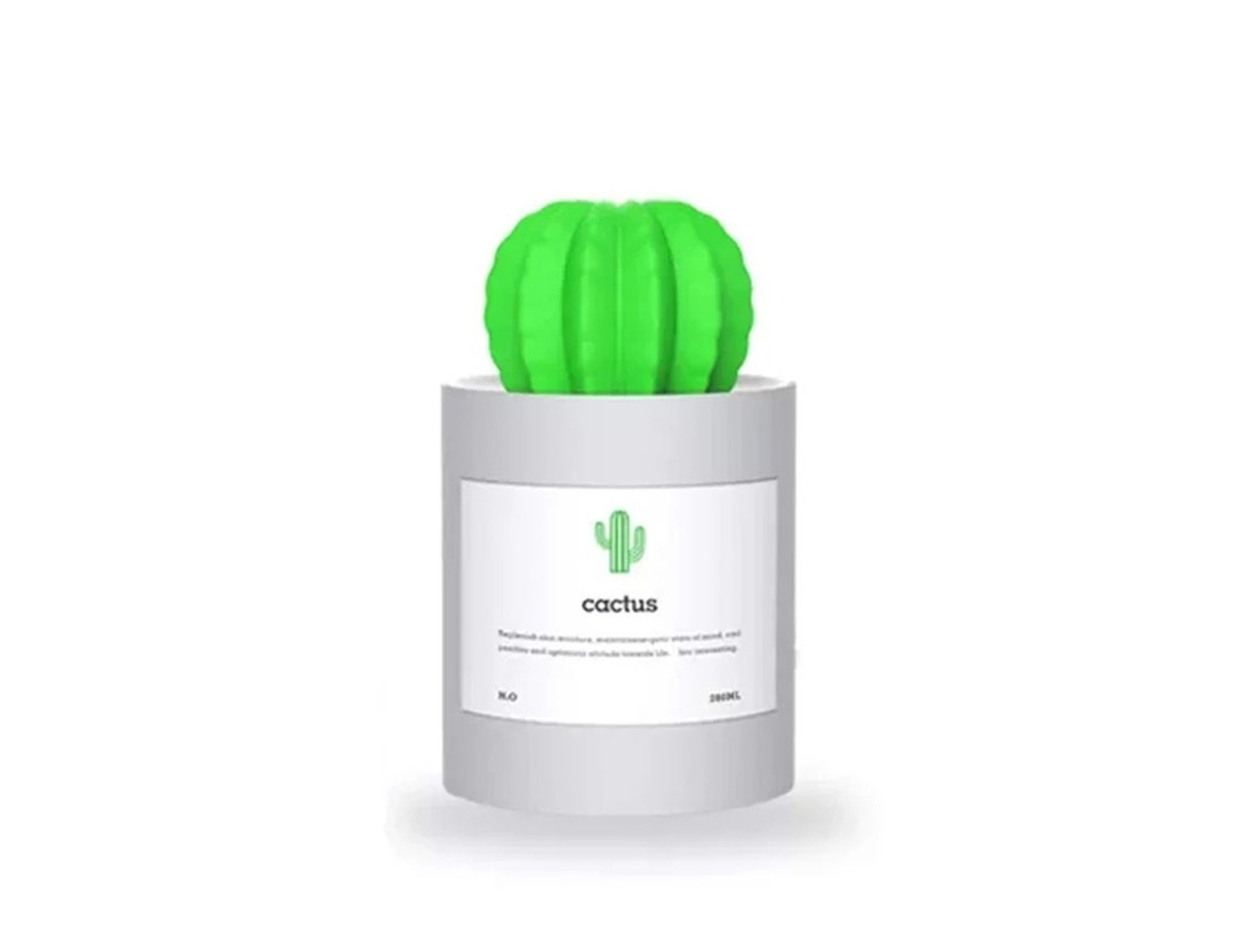 Mini humidificador USB de niebla fría con forma de cactus, 280 ml, para yoga o dormitorio. Bestvite Gris.
