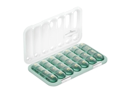 Organizador Semanal De Pastillas Eifson 28 Celdas 4 Veces Al Día Sin Bpa (verde Transparente)