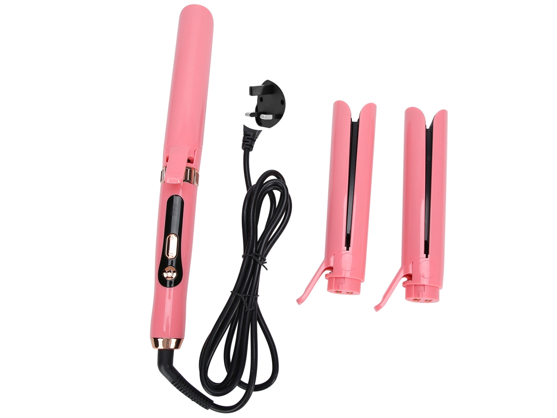 Prancha De Alisar Cabelo 3 Em 1 Com Cabeças Detacháveis Ferro Elétrico 5 Ajuste De Temperatura 220v Plugue Uk