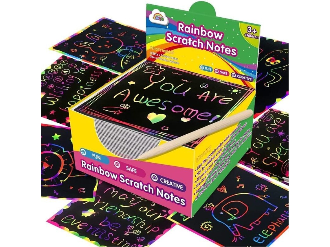 Mini Bloques De Arte Rainbow Scratch - 100 Bloques Mágicos Para Manualidades Infantiles