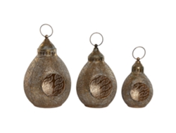 Set 3 Portavela Metal 23cm/29cm 23x23x34cm