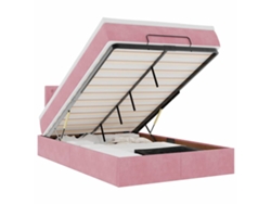 Maison Exclusive - Estructura De Cama Otomana Colchón Terciopelo Rosa 120x200cm