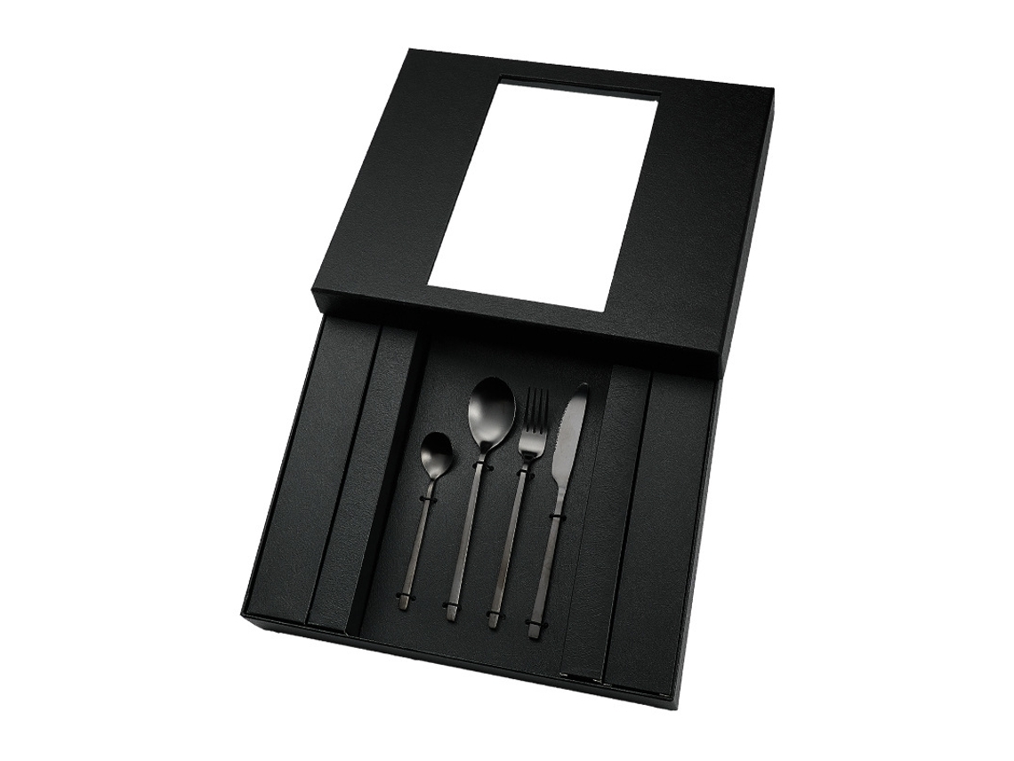 Conjunto De Cubiertos De Acero Inoxidable De 24 Piezas Cubiertos Multiusos Para Casa Y Cocina Gusshious Negro