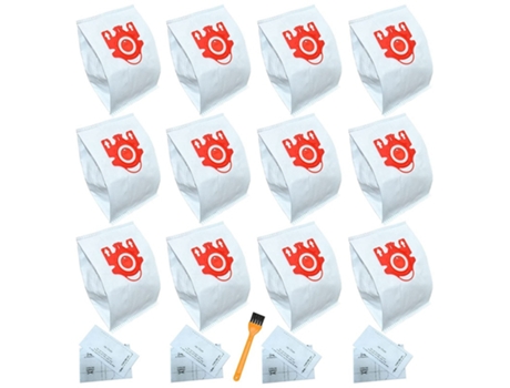 Bolsas de vacío Ad, paquete de 12 adecuadas para aspiradora Miele Fjm Bags Efficiency, incluye 4 pares de filtros premotor y postmotor