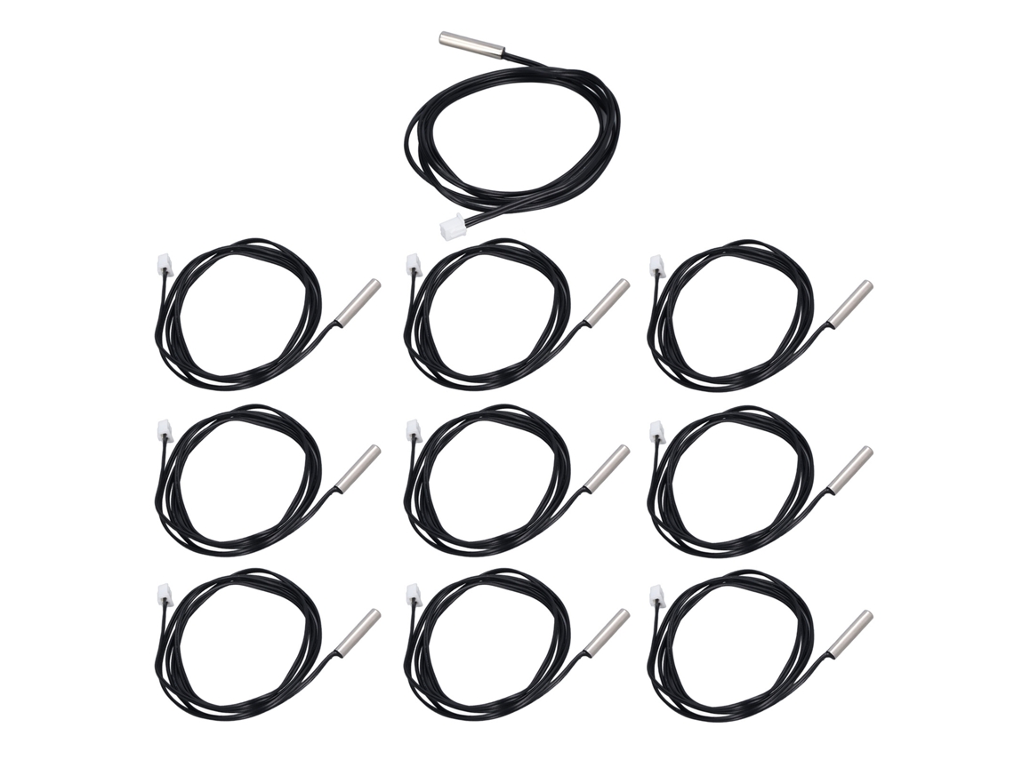 Veloriskku-10 Peças Sensor Termistor Ntc Sonda De Temperatura 5x25mm Cabeça Cilíndrica 10k B3950