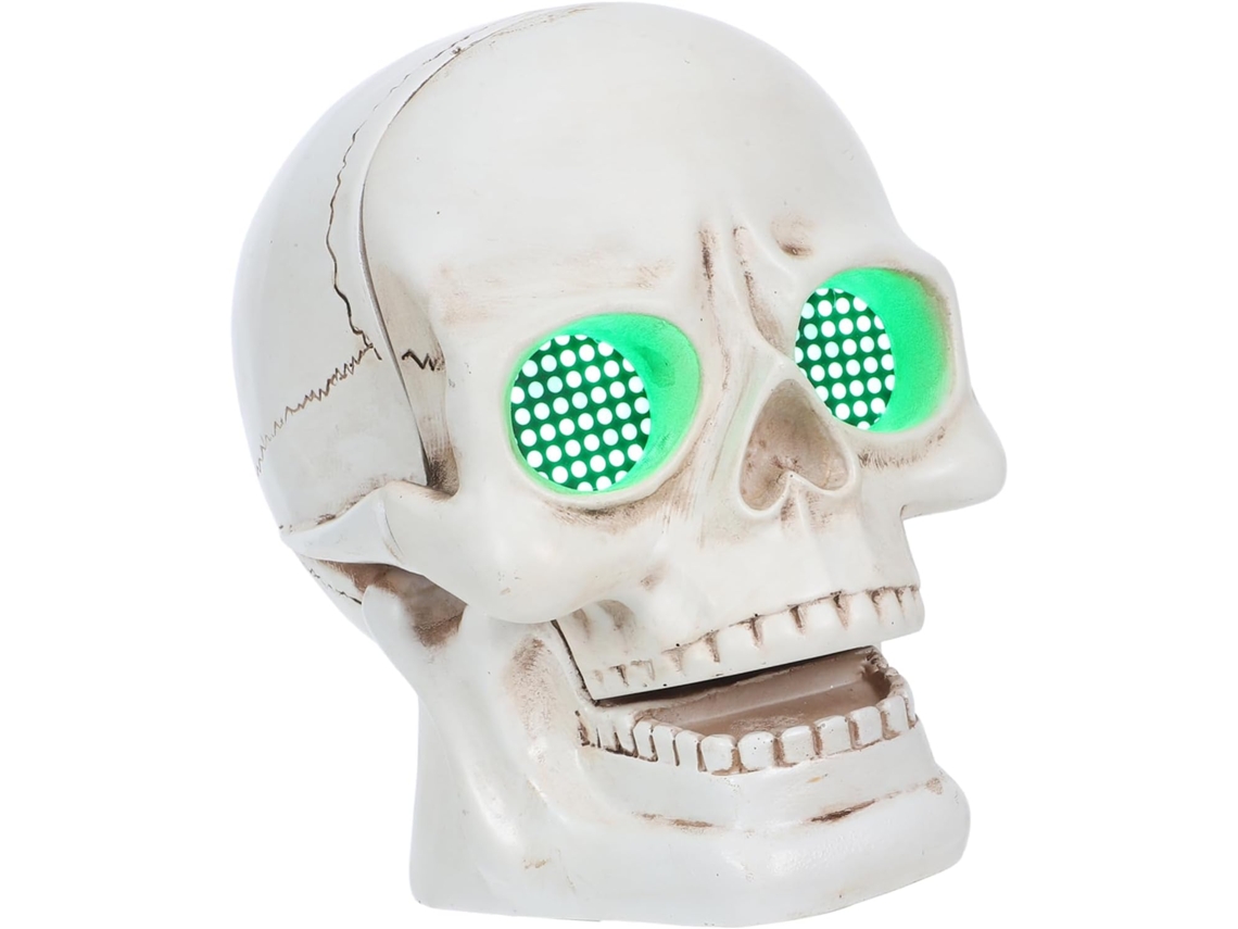 Estatua De Calavera Led Con Ojos Que Se Iluminan, Decoración De Resina Para Jardín Y Hogar Para Halloween.