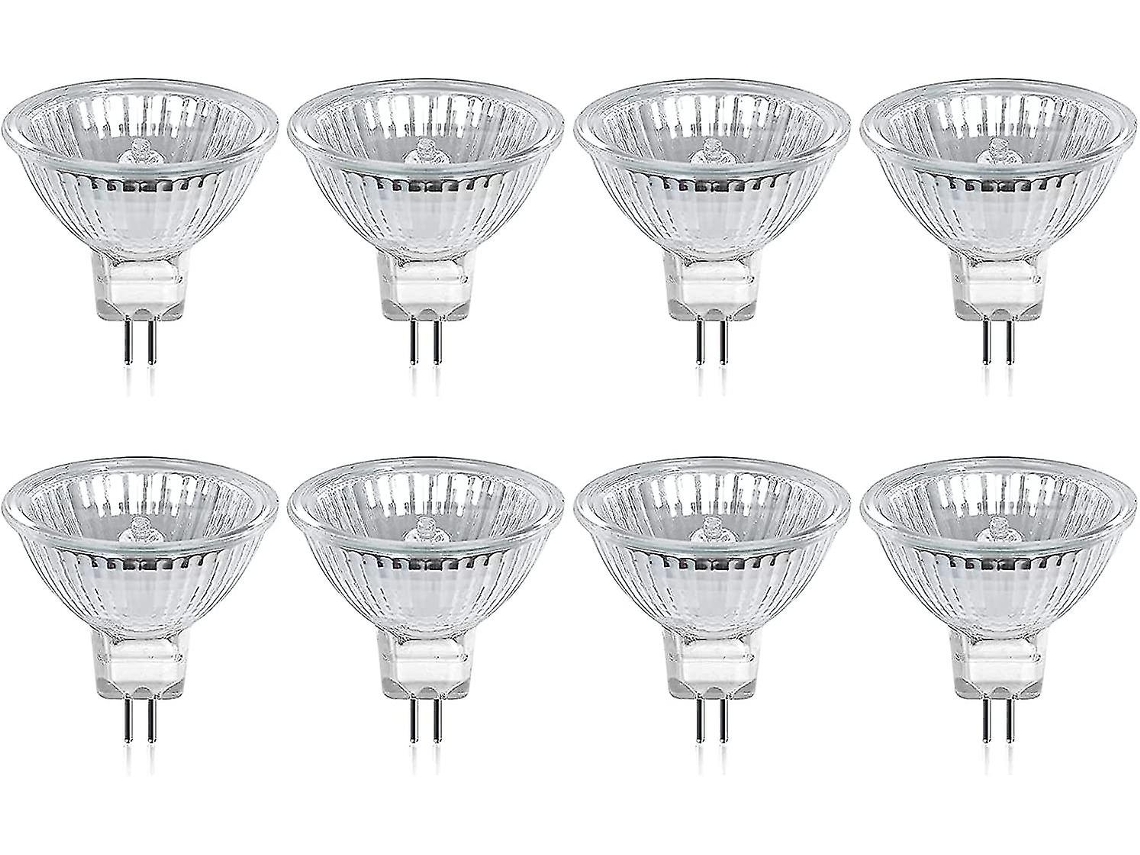 Bombilla halógena Rebe GU5.3 MR16 de 35 W y 12 V, luz blanca cálida de 2800 K, regulable, 320 lúmenes, 8 unidades, Cisea