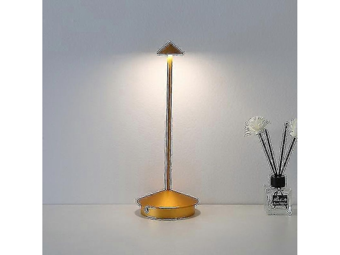 Lámpara De Mesa Recargable Led Táctil 3 Niveles Brillo 3000-6500k Ra90 Living Room Hotel Bar Oro
