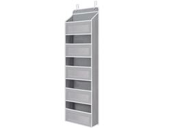 Organizador de tela para colgar detrás de la puerta, caja de almacenamiento, organizador de armario, 5 estantes, 5 bolsillos
