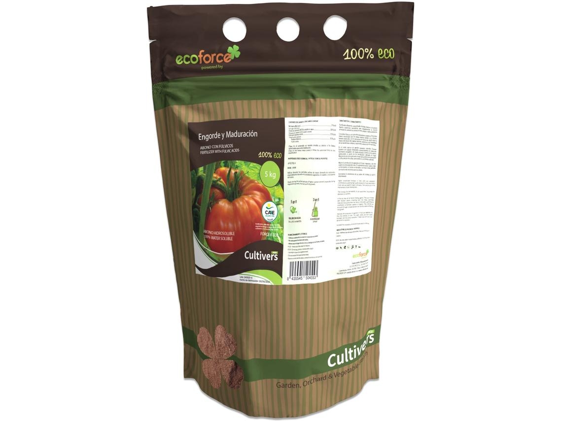 CULTIVERS Abono Engorde y Maduración Ecológico 5 kg Fertilizante Potasio Quelatado con ph Neutro para el Aumento de los Frutos