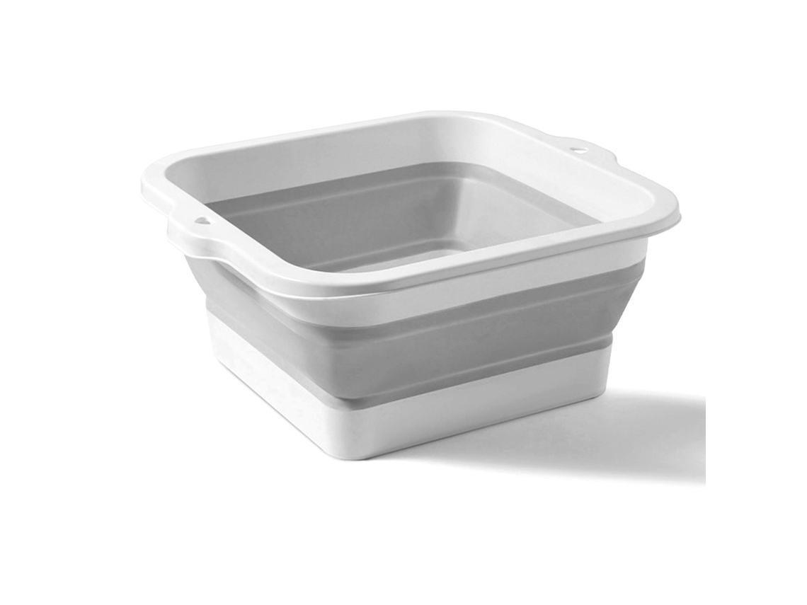 Lavabo plegable para pies, multiusos, gran capacidad, ecológico, de silicona, plegable, para el hogar y viajes, gris