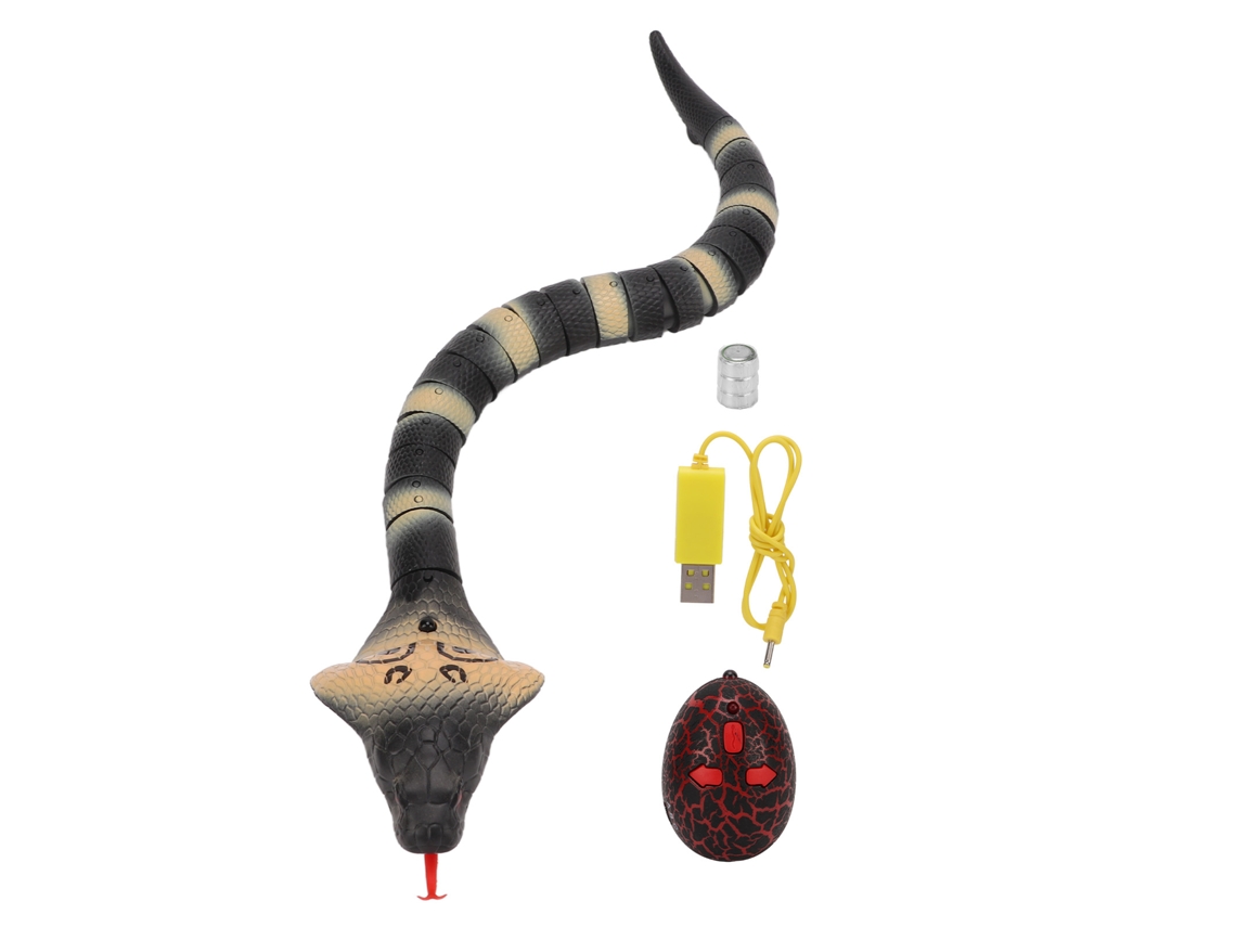Serpiente teledirigida con lente retráctil y pegamento oscilante, carga USB, juguete realista de reptil eléctrico RC