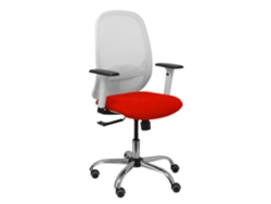 Silla De Oficina Cilanco Con Mecanismo Sincro Tapizada Con Tela Color Rojo Y Malla Color Blanco. Equipada Con Lumbar 1d, Brazos 1d Y Ruedas De Parqué