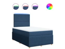 Maison Exclusive - Cama Box Spring Con Colchón Tela Azul 120x200 Cm