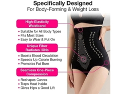 2026-18286-faja Moldeadora De Restablecimiento De Fibra Única Con Grafito, Control Abdominal Alto Y Elevación Glútea M Negro