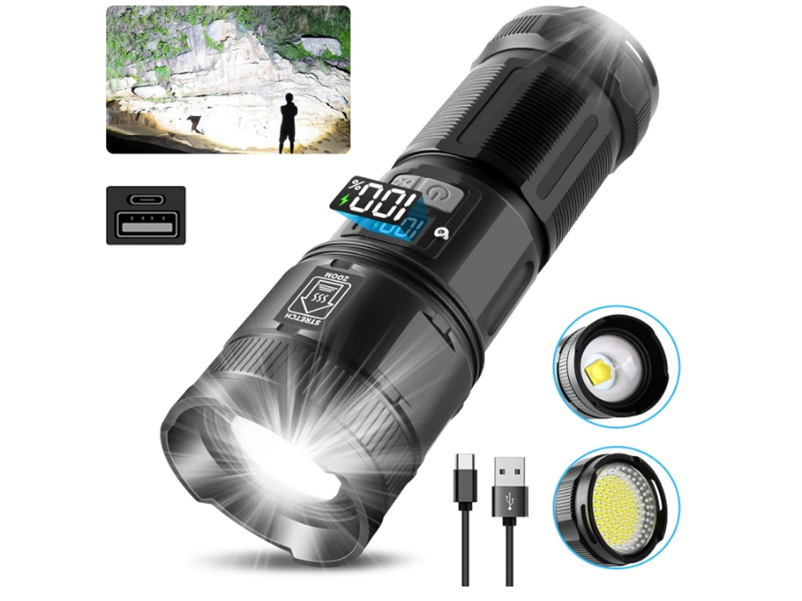 Linternas De Trabajo Cob Recargables De Alta Potencia Y Alto Brillo, Linternas Tácticas Led Portátiles De Alta Potencia, 120 000 Lúmenes (ne