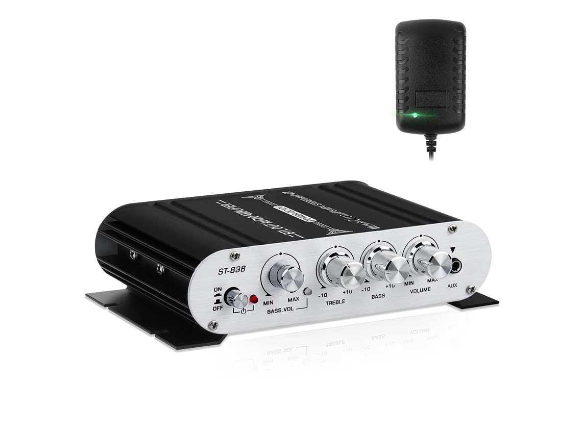 Amplificador de audio HiFi Yuysan, amplificador estéreo de 2.1 canales RMS 20 W x 2 40 W ST 838
