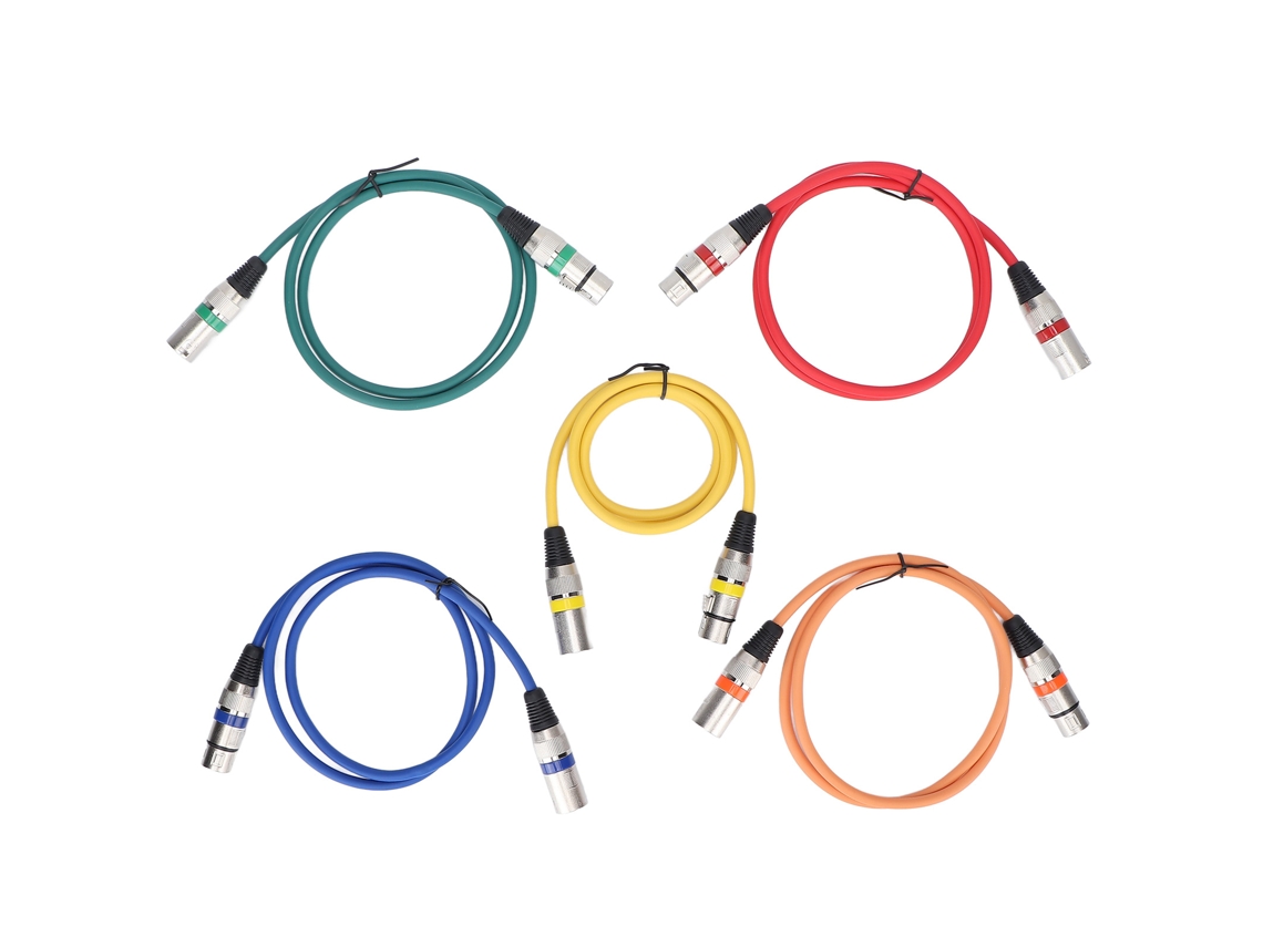 Cabo De Microfone Xlr Macho Para Fêmea 3 Pinos Equilibrado Blindado 1m/3.3ft Para Mixer Gravação 5 Cores