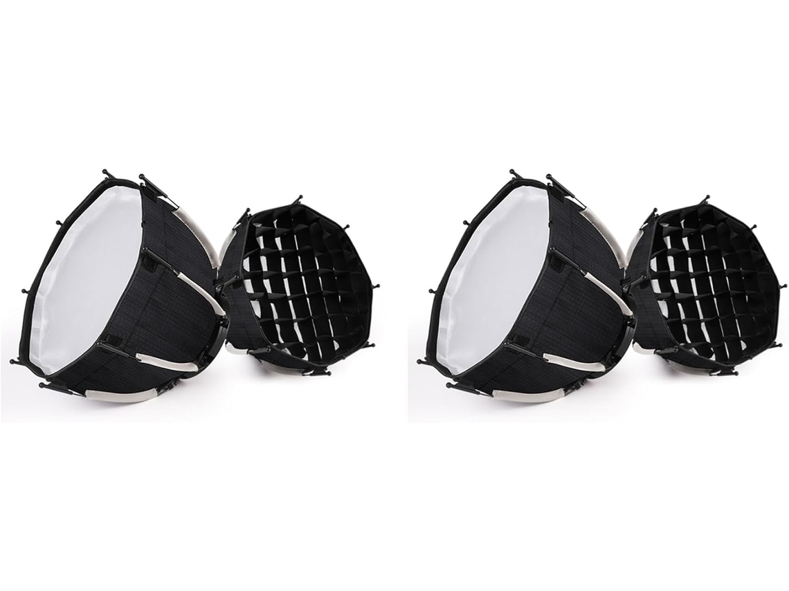 2 Softboxes Octogonales De 30 Cm Con Mini Montura Bowens Y Rejilla De Nido