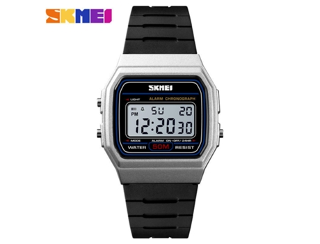 Relojes deportivos al aire libre Hombres Mujeres Reloj de pulsera electrónico LED resistente al agua para estudiantes-plateado LUUCOZK