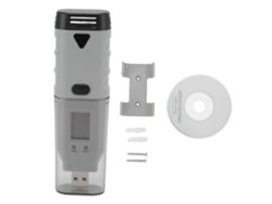 Medidor portátil de temperatura y humedad USB para uso en interiores y exteriores.