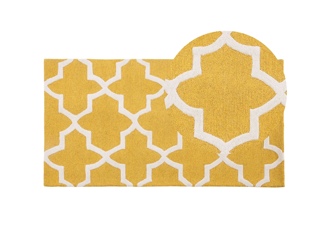 Alfombra de pelo corto BELIANI Silvan de Lana Amarillo 80x150