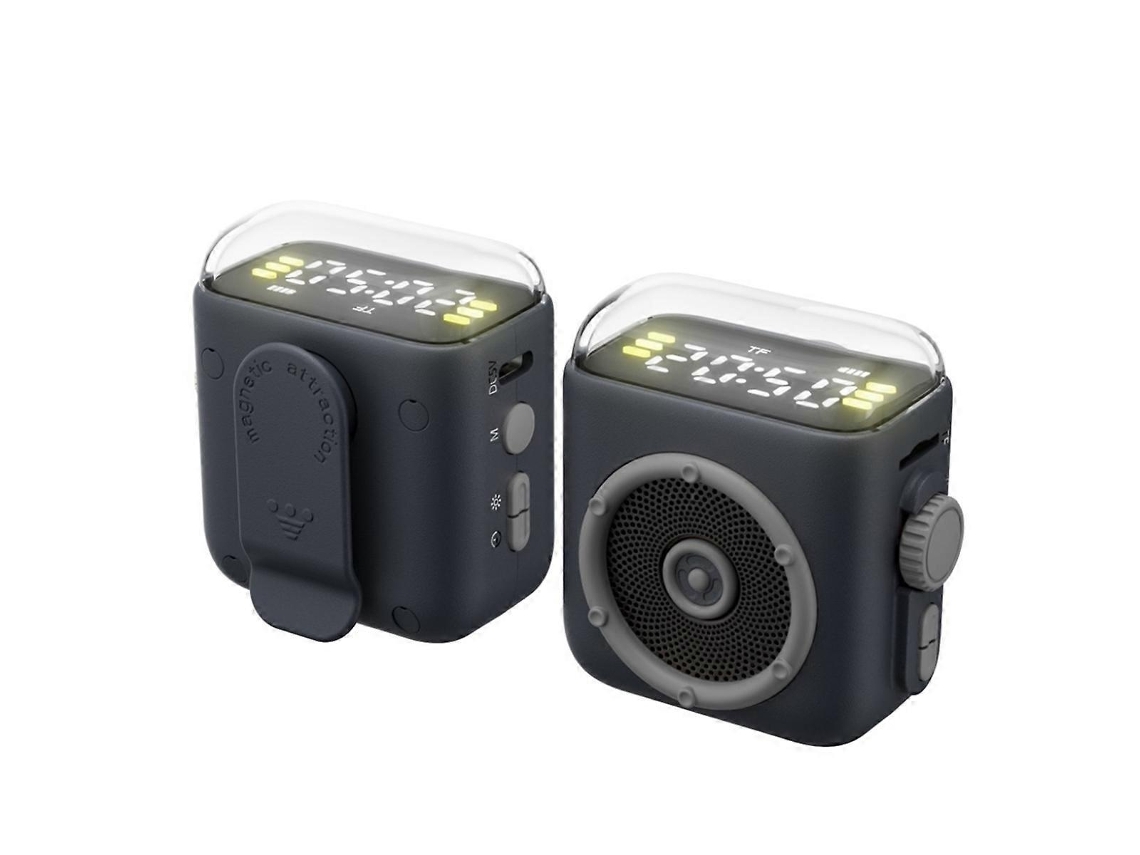 Mini altavoz Bluetooth con pantalla de tiempo y sonido de alta fidelidad, caja de música negra Yunzii