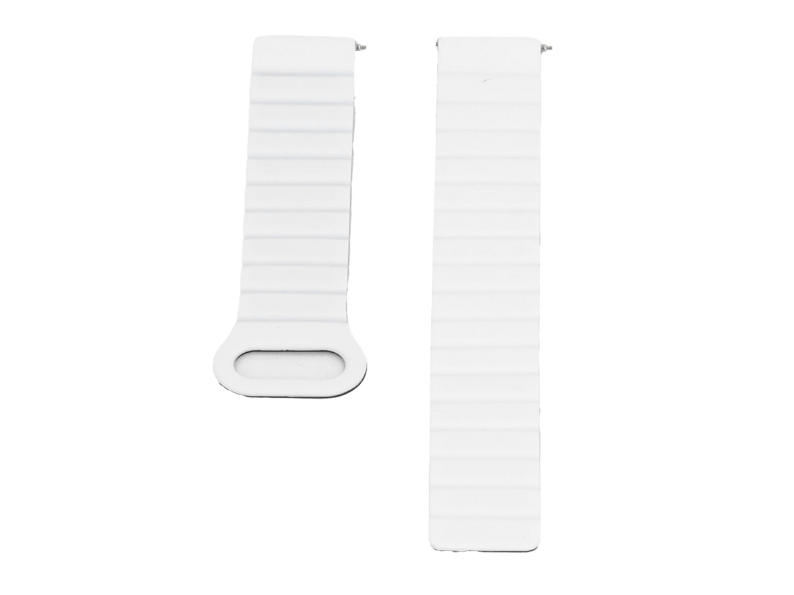Correa magnética de silicona para reloj inteligente de 20 mm, blanca y negra.