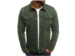 2026-chaqueta Vaquera Para Hombre Corta Slim Fit Estilo Fashion Ocm L Verde