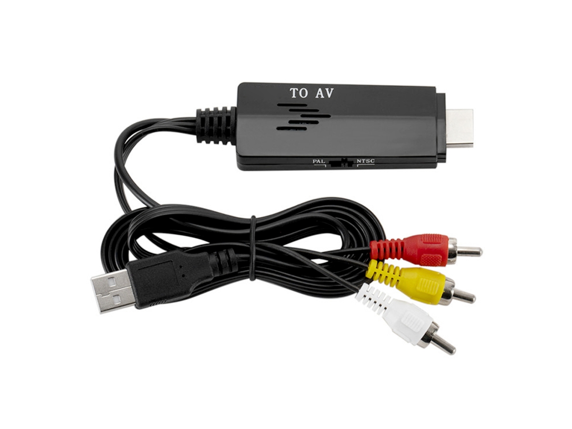 Convertidor De Cable Hd A Av Rca Macho A Macho 480i 576i Para Tv Vhs Vcr
