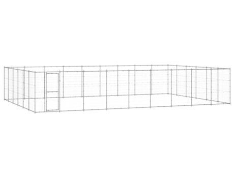 vidaXL Perrera de exterior de acero galvanizado 65,34 m²