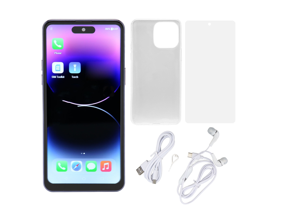 Smartphone I14promax, Pantalla Fhd De 6,8 Pulgadas, Red 4g, 8 Gb, 256 Gb, Doble Sim, Doble Modo De Espera, Desbloqueo Facial, Ocho Núcleos, Morado Osc