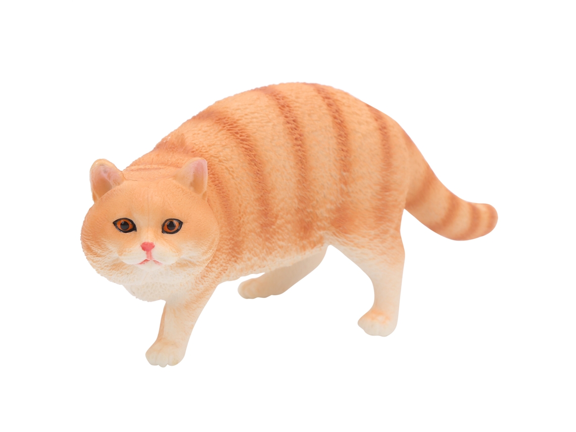 Ats-modelo De Gato Cute Simulación Juguete Regalo Decoración De Escritorio Ornamento Naranja