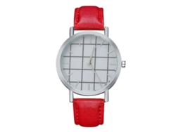 Reloj De Pulsera De Cuarzo Simple Unisex Casual Zhoulianfa (rojo)