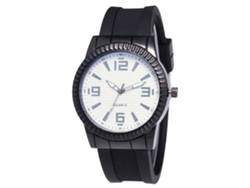 Reloj De Muñeca Analógico De Cuarzo Con Dial Redondo De Aleación Pareja Negro Y Blanco