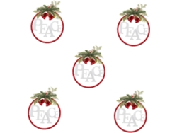 5 Piezas De Adornos Navideños Dorados, Coronas, Decoraciones Para La Puerta Principal, Arrecifes Que Se Iluminan.