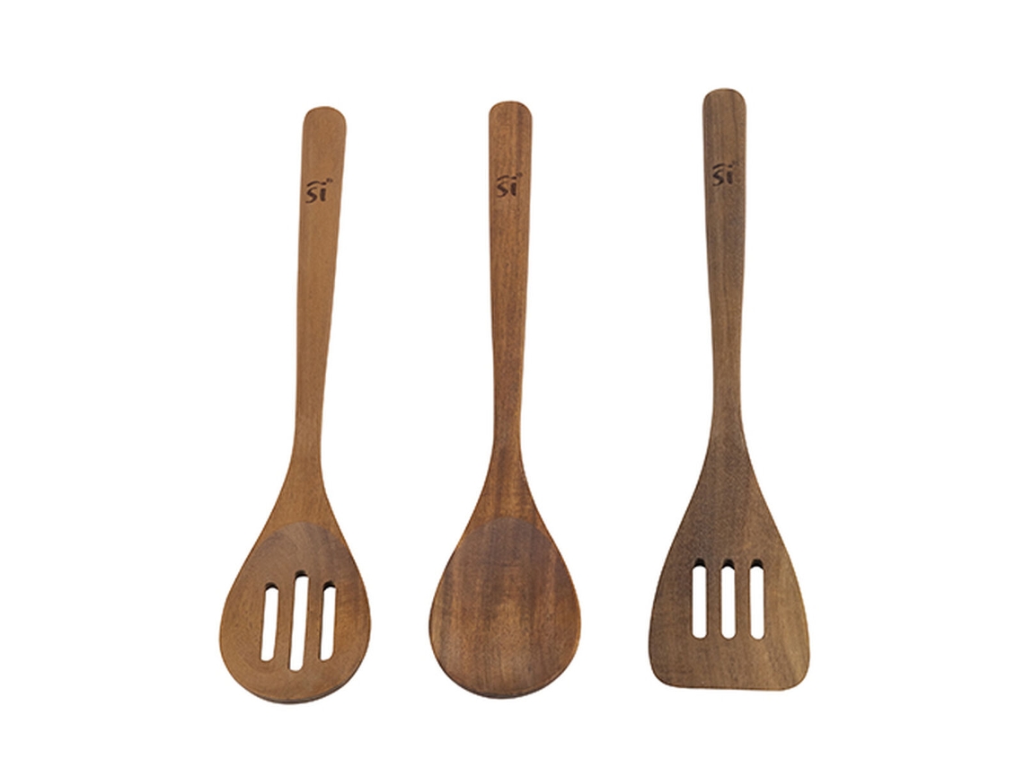 Juego de Utensilios de Cocina SAN IGNACIO Madera de acacia 3 Piezas