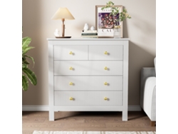 Aparador o Cómoda con Puertas Especiales y Tiradores Dorados, Mueble Multifuncional para Guardar Zapatos o Tocador