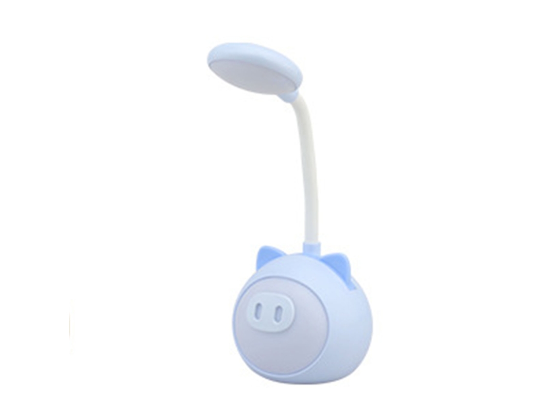 2026-lámpara De Escritorio Led Cuidado De Ojos Recargable Usb Regulable Temperatura Color Luz Lectura Azul Cerdito