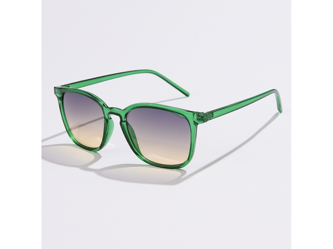 Gafas de ciclismo cuadradas unisex de estilo retro Y2K con degradado gris y protección UV400 MDUG (verde)