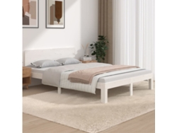 Marco de Cama de Matrimonio Madera Blanco (135x190cm)