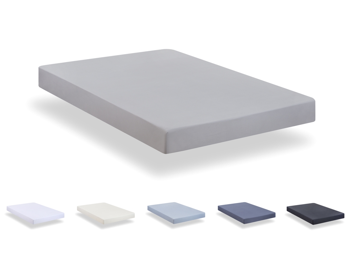 Sábana Bajera Ajustable 135 x 190/200 cm de Microfibra Cepillada Extra Suave Gris claro TODOCAMA