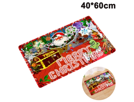 Tapetes de Natal Capacho de impressão 3D ao ar livre, tapetes de porta da frente, tapetes antiderrapantes para sala de estar, jardim, estilo 2